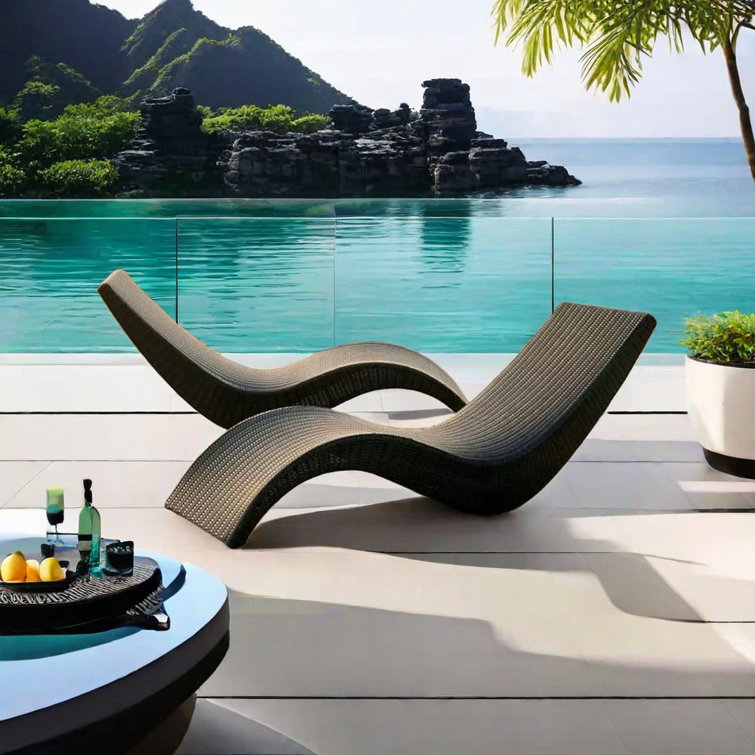 Elegance Furnishings Outdoor Wicker Chaise Lounge | Wayfair